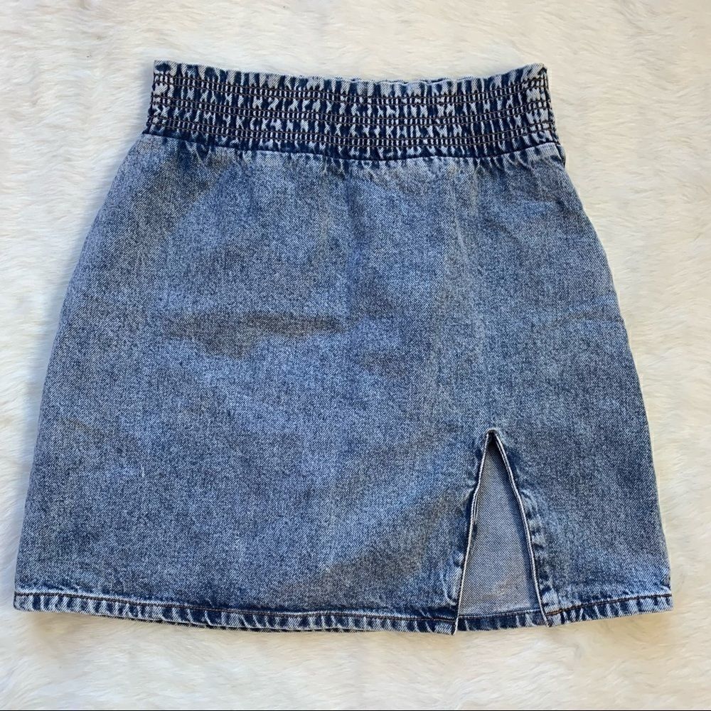 Denim Skirt Urban Outfitters BDG Elastic Waist Acid Washed Womens Size Medium